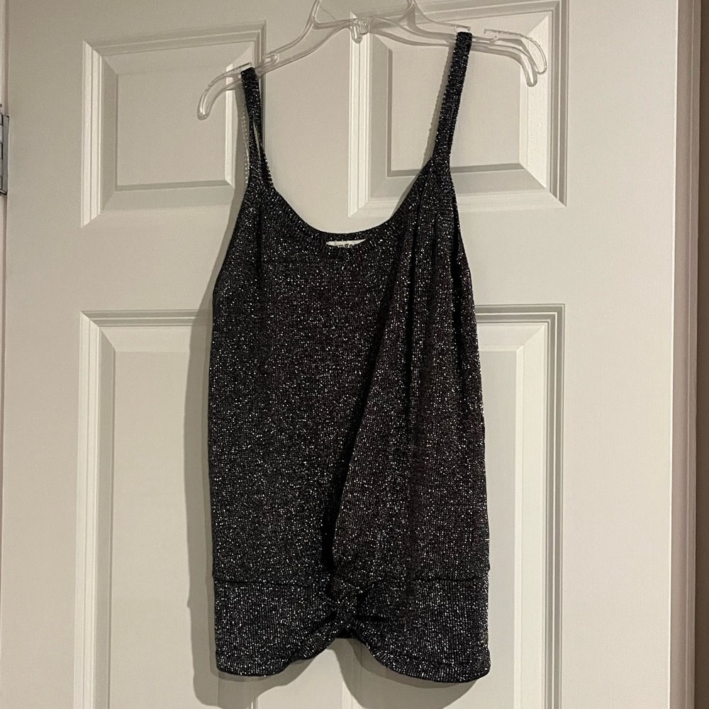 Women’s Metallic/shimmery Black and Silver Tank Top.